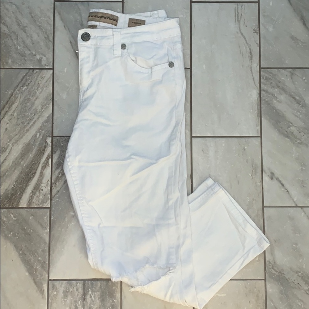 Nine West vintage American jeans distressed mid white denim - Picture 2 of 3